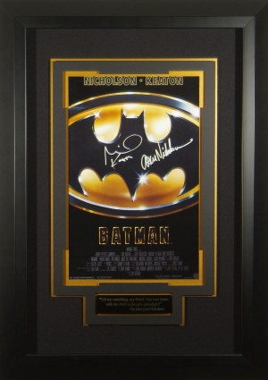 ... Batman Jack Nicholson Michael Keaton Signed 11x17 Poster Fra