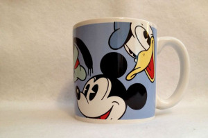 DISNEY MUG ~ COFFEE TEA CUP Mickey Mouse Donald Pluto Goofy Quotes ...