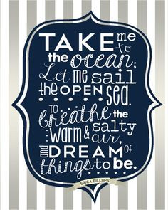 Ocean Nursery Quotes, Nautical Quote, The Ocean, Boats Quotes, Quotes ...