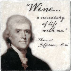 Marble Tile with Thomas Jefferson's Wine Quote