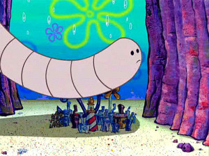 sandy spongebob and the worm