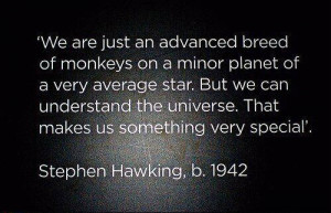... we can understand the universe that makes us something very special