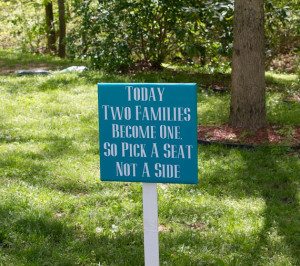 Wedding Seat Sign, Pick a Seat Not a Side, STAKE INCLUDED, Custom ...