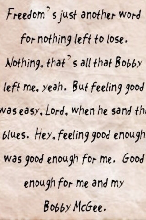 Bobby McGee|Janis Joplin~January 1971