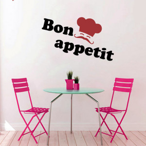 ... Cafe Kitchen Restaurant Bedroom Quotes Bon Appetit Chef Decal MS104