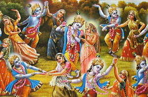 Lord Krishna Dancing with Gopis in the Rasa Lila