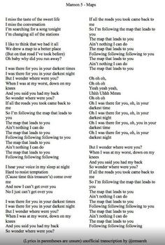 Lyrics to M5's new song released 6/16/14 - Maps More