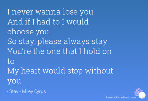 Never Wanna Lose You Quotes