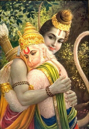 Lord Rama With Veer Hanuman