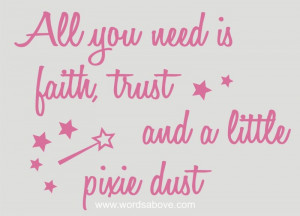 FAITH TRUST PIXIE DUST Vinyl Word Quote Wall Decal Lettering ...