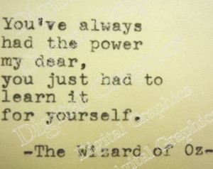 WIZARD OF OZ Quote Frank Baum Quote Typed on Vintage Typewriter ...