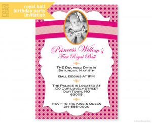 Princess Royal Ball Invitation for Party