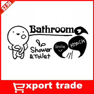 Toilet Shower Smile Knock Bathroom Wall Sticker Mural Art Vinyl Decor ...