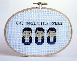 Little Fonzies Mini Cross Stitch - Gift For Best Friend - Pulp Fiction ...