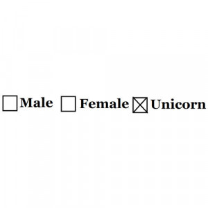female, male, unicorn