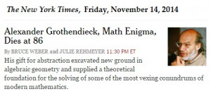 Corrections to the NY Times obituary of Alexander Grothendieck