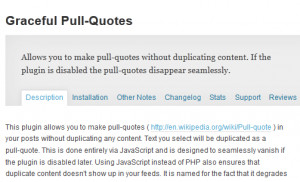 Graceful Pull-Quotes : allows you to create pull-quotes without ...