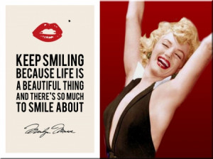 Marilyn Monroe quote – Keep Smiling…