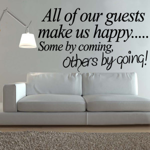 WALL ART WELCOME GUESTS LIFE QUOTE DECAL STICKER NEW VINYL DECORATION ...