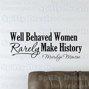 ... -WOMEN-RARELY-MAKE-HISTORY-MARILYN-MONROE-Quote-Vinyl-Wall-Decal