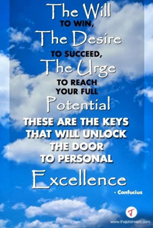 to win, the desire to succeed, the urge to reach your full potential ...