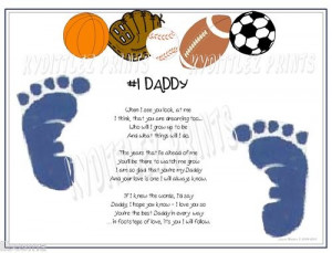 All Sport Fathers Day Footprint Poem~Footsteps of Love | Father's Day
