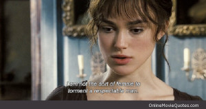 Line from a scene in the 2005 movie Pride and Prejudice starring Keira ...