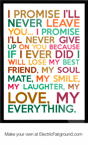 ... ll never give up on you Because if I ever did I wi Framed Quote