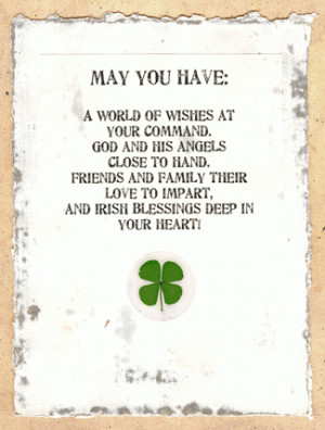 Friends and family their love to impart and Irish blessings deep in ...