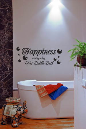 ... Decal-Sticker-Quote-Vinyl-Art-Happiness-is-a-Bubble-Bath-Bathroom-J109