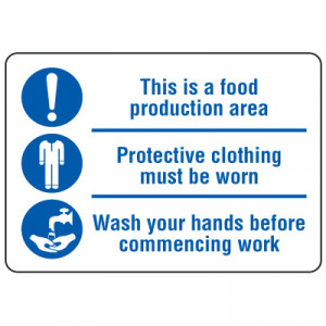 ... Signs > Food Industry Safety Signs - This Is A Food Production Area