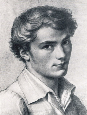 Sketch of Franz Schubert by Leopold Kupelwieser