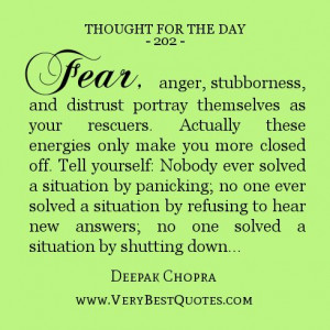 Be open to solutions and you will let go of fear