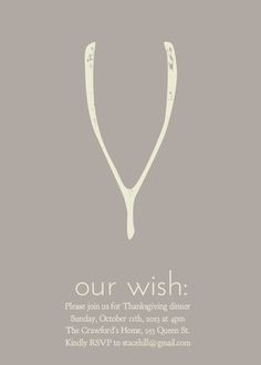 Wishbone Thanksgiving Invitation or Greeting designed by Stacey Hill ...