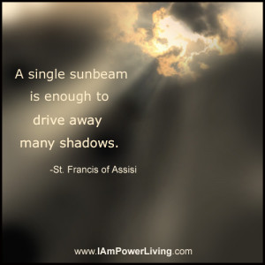 single sunbeam is enough to drive away many shadows.”