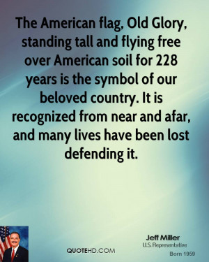 American flag, Old Glory, standing tall and flying free over American ...