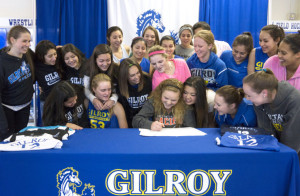 Emma Leach signs her letter of intent