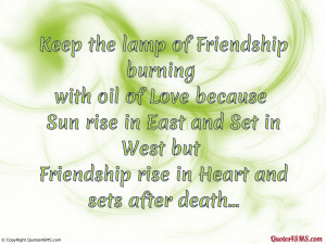 Friendship And Love Quotes Keep the lamp of friendship