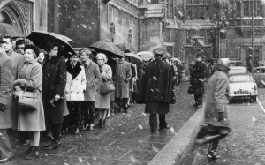Mourners queued in wintry weather to pay their respects. It was only ...