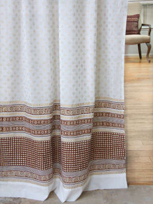 Gold and White Design Curtains