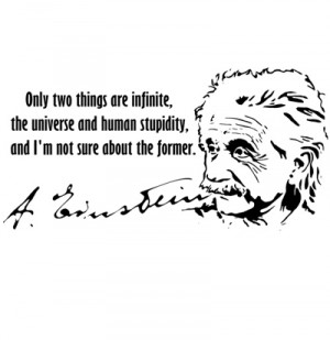 Only two things are infinite, the universe and human stupidity, and I ...