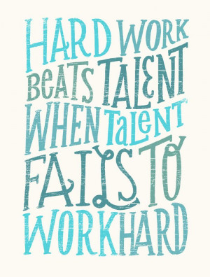 Back > Quotes For > Hard Work Beats Talent Quote