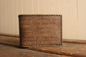 Leather Bifold Wallet with custom quote