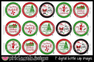 Santa's Favorite cute Christmas sayings 1 inch by PinkLimeadeD, $2.00