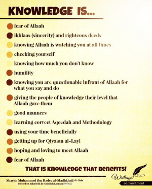 knowledge fear of Allah (swt)