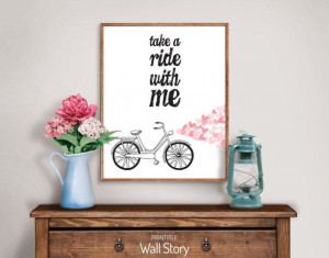 Printable wall art take a ride with me love by PrintableWallStory, € ...