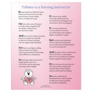 ... > Wall Art > Posters > Nursing Instructor Tribute Wall Art Poster