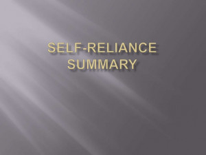 Self reliance summary