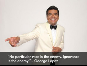 George Lopez in a white tuxedo