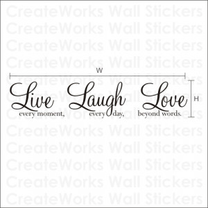 Live Laugh Love - Wall Art Sticker | Wall Quote - WA088X